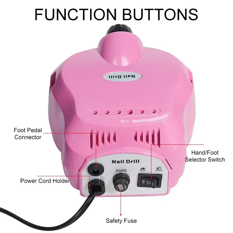 35000 RPM Professional Electric Nail Drill Kit – Portable Manicure & Pedicure Machine with Drill Bits & Nail Files