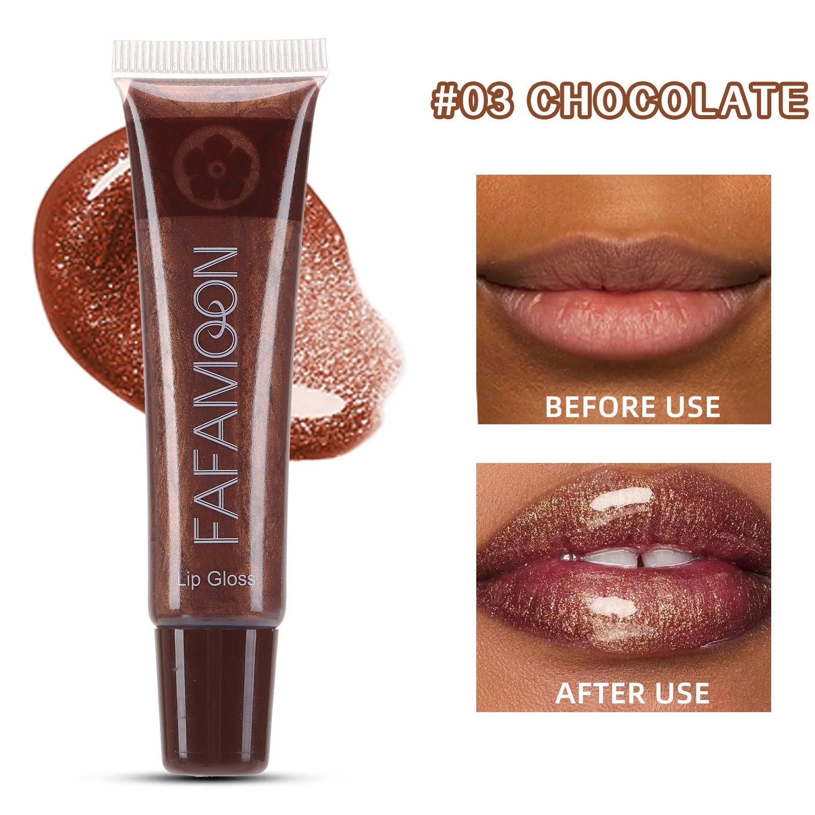 Pearl Mirror Liquid Lip Gloss – Glitter Shine, Moisturizing & Plumping Color