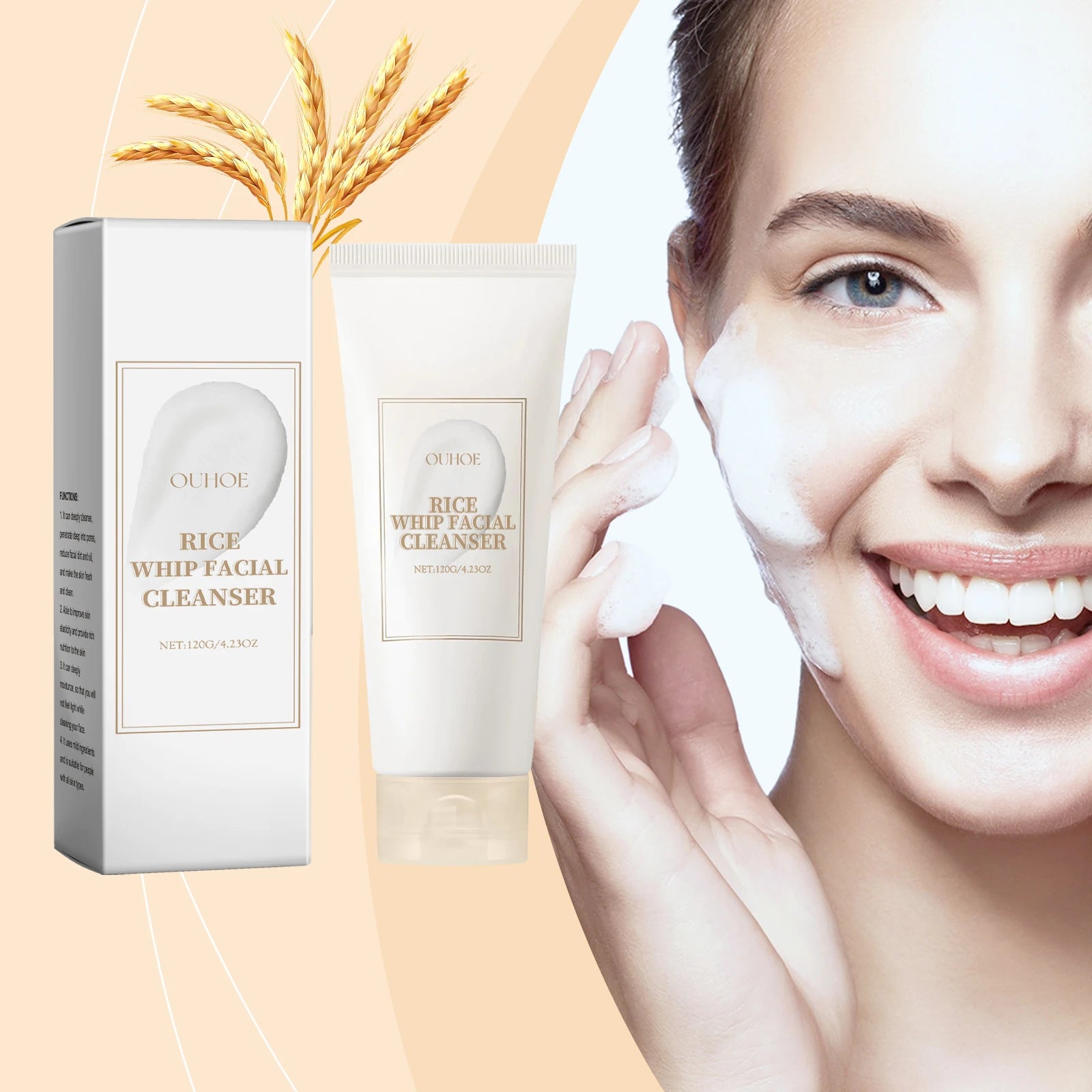 Rice Milk Cleansing Foam 120g – Gentle Hydrating Facial Wash with Rice Extract