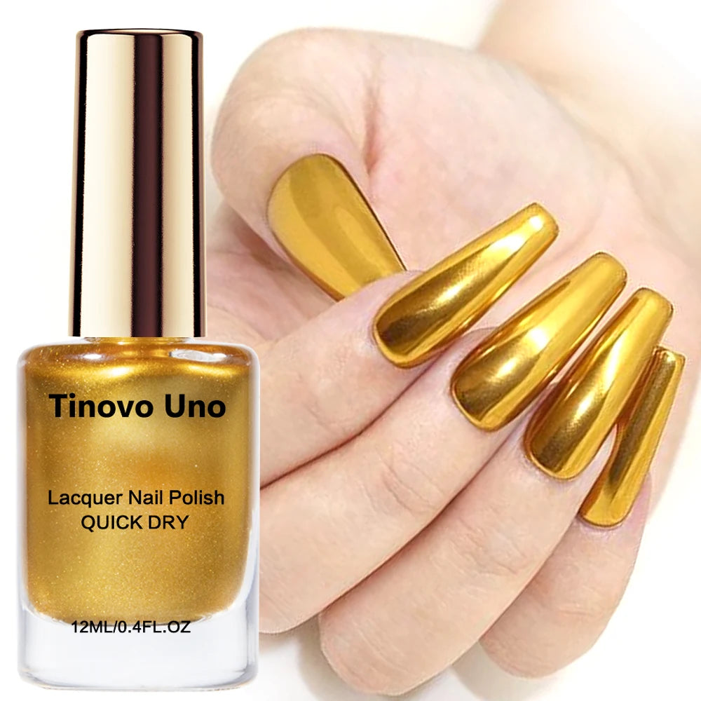 Mirror Effect Metallic Nail Polish – Rose Purple Red Chrome