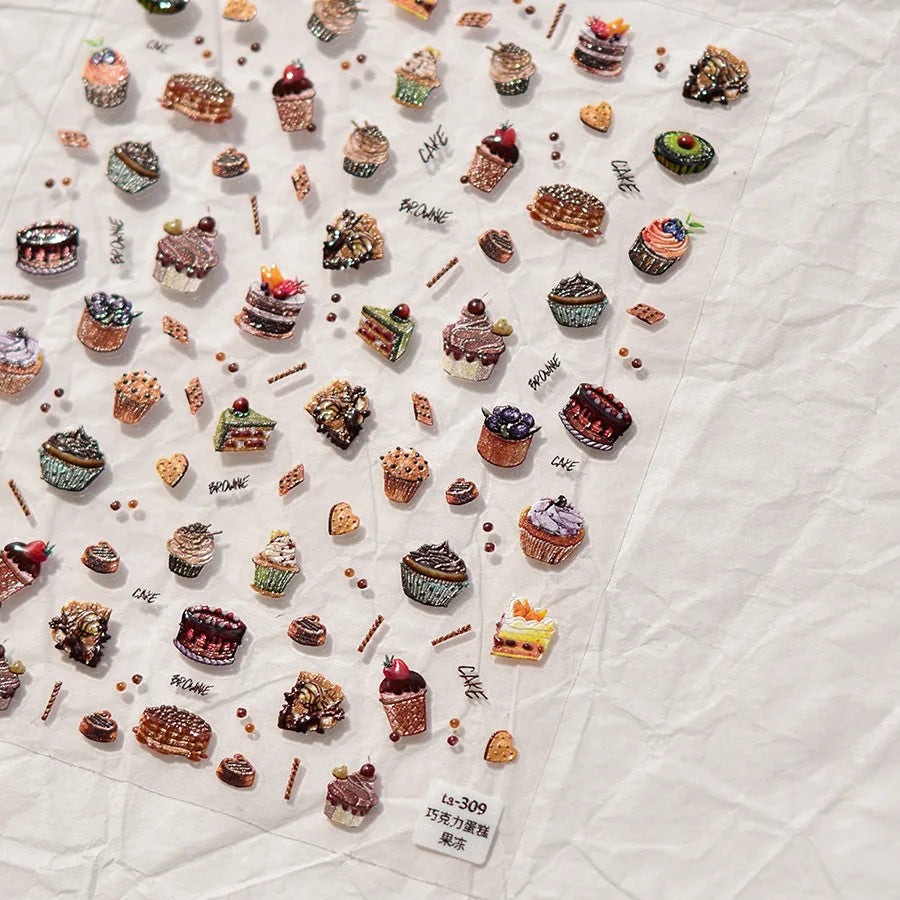 Autumn Maple & Ginkgo 5D Nail Art Stickers – Pumpkins, Ladybugs & Mushrooms