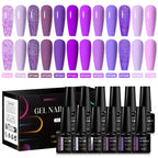 MEET ACROSS 12pcs Macaron Gel Nail Polish Set – UV Soak Off Manicure Kit