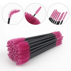 50pcs Double-Head Eyelash & Eyebrow Brushes – Micro Mascara Wands & Lash Extension Applicators