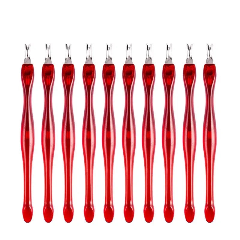 Stainless Steel Cuticle Pusher & Trimmer – Nail Art Fork Tool for Dead Skin Removal & Manicure Care