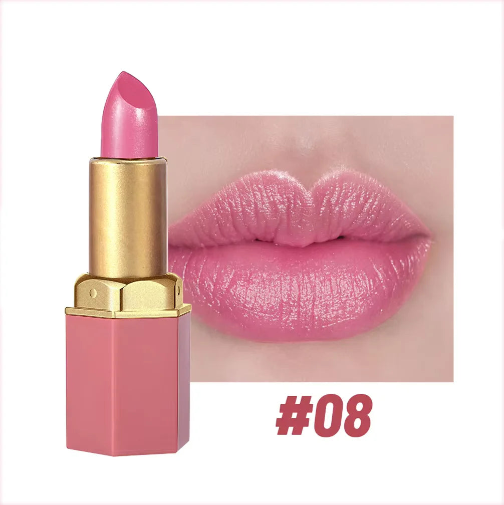 Gold Bar Matte Glitter Lipstick – 6 Colors, Velvet Texture, Valentine’s Gift