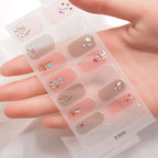 Dopamine Color 5-Sheet Nail Sticker Set – 80 Tips, 3D Foil & Line Full-Cover Wraps
