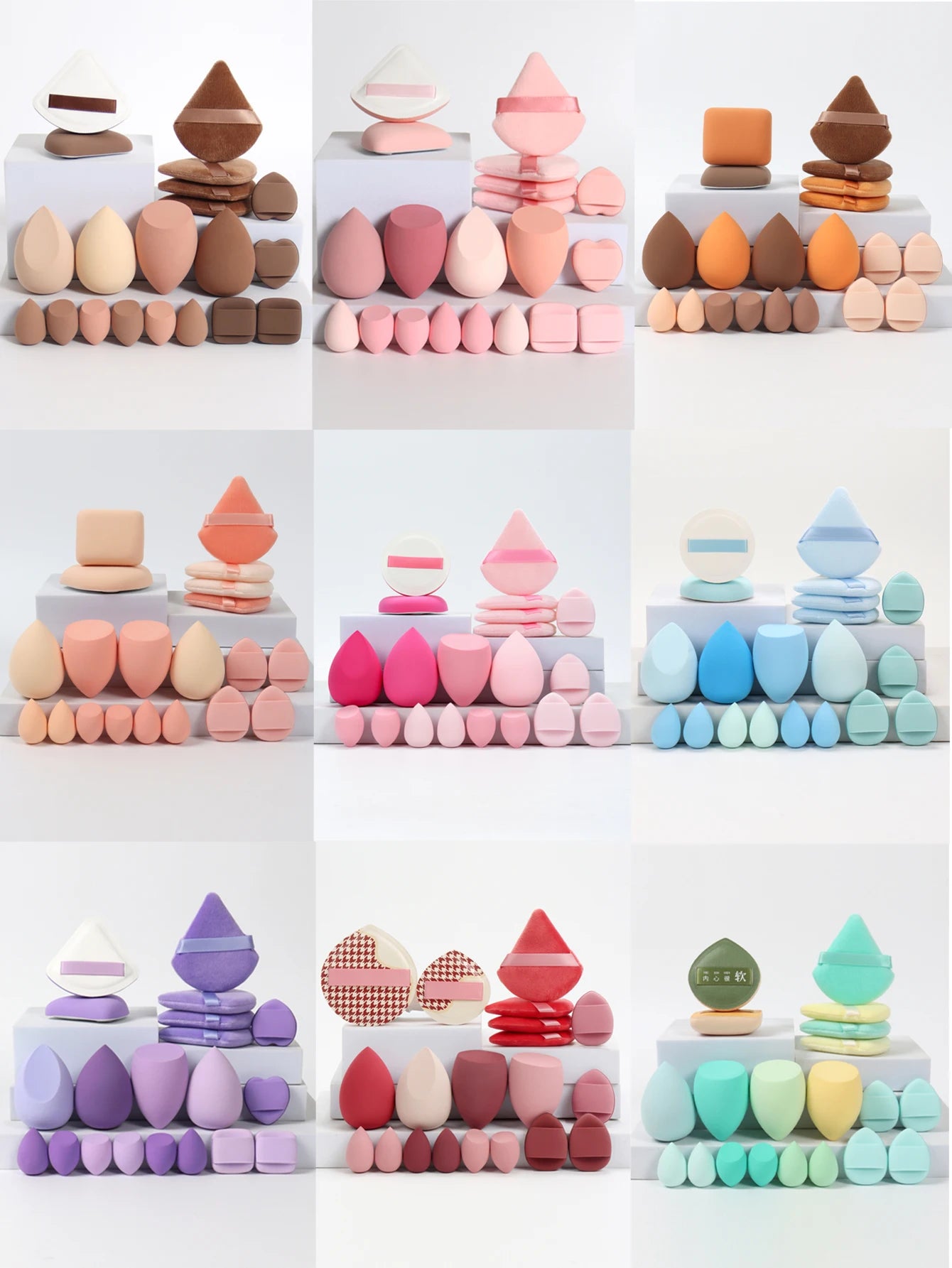 20 Pcs Pink Makeup Sponge & Puff Set for Face Cream, Powder, and Concealer – Soft Blending Applicator Tool