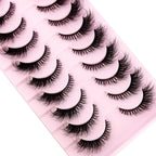 Cat Eye Wispy Mink Lashes – 10 Pairs, Natural Fluffy Long & Short False Eyelashes