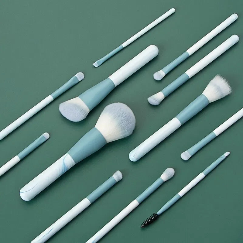 12Pcs Soft Makeup Brushes Set – Foundation, Blush, Powder, Eyeshadow, Concealer & Blending Tools