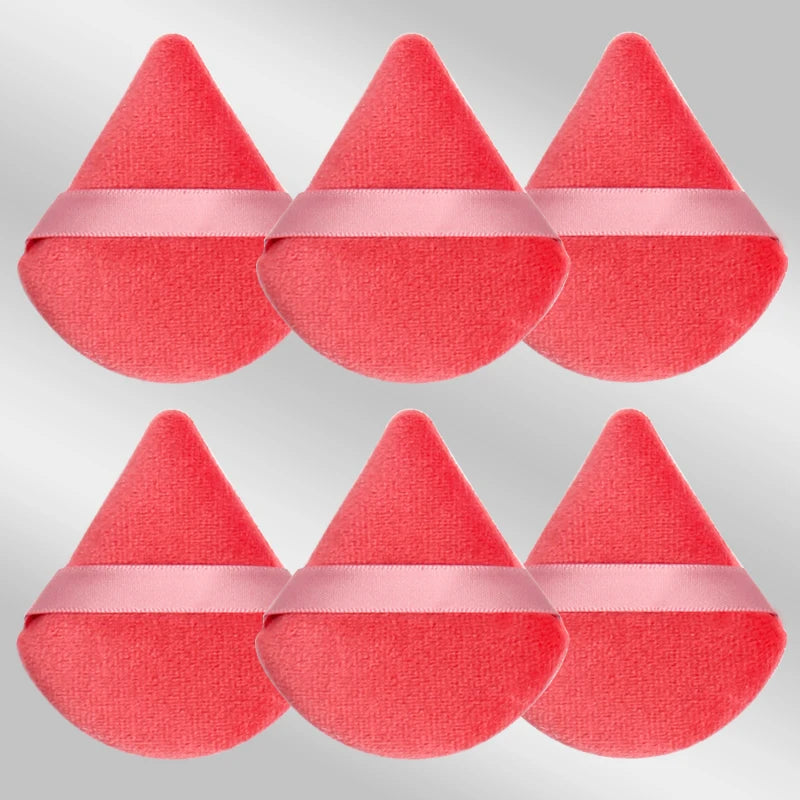 6 Pcs Triangular Makeup Sponge Puffs Soft Skin-Friendly Foundation Blenders for Home or Travel Use