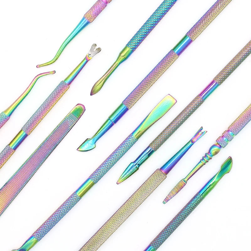 1pc Stainless Steel Dead Skin Remover – Double-Ended Cuticle Pusher & Nail Art Cleaner Tool