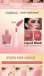 4-Color Liquid Blush – Long-Lasting, Blend able Vegan Cheek Tint