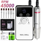 45,000RPM Professional Rechargeable Electric Nail Drill – Portable Nail File & Manicure Tool for Gel Polish