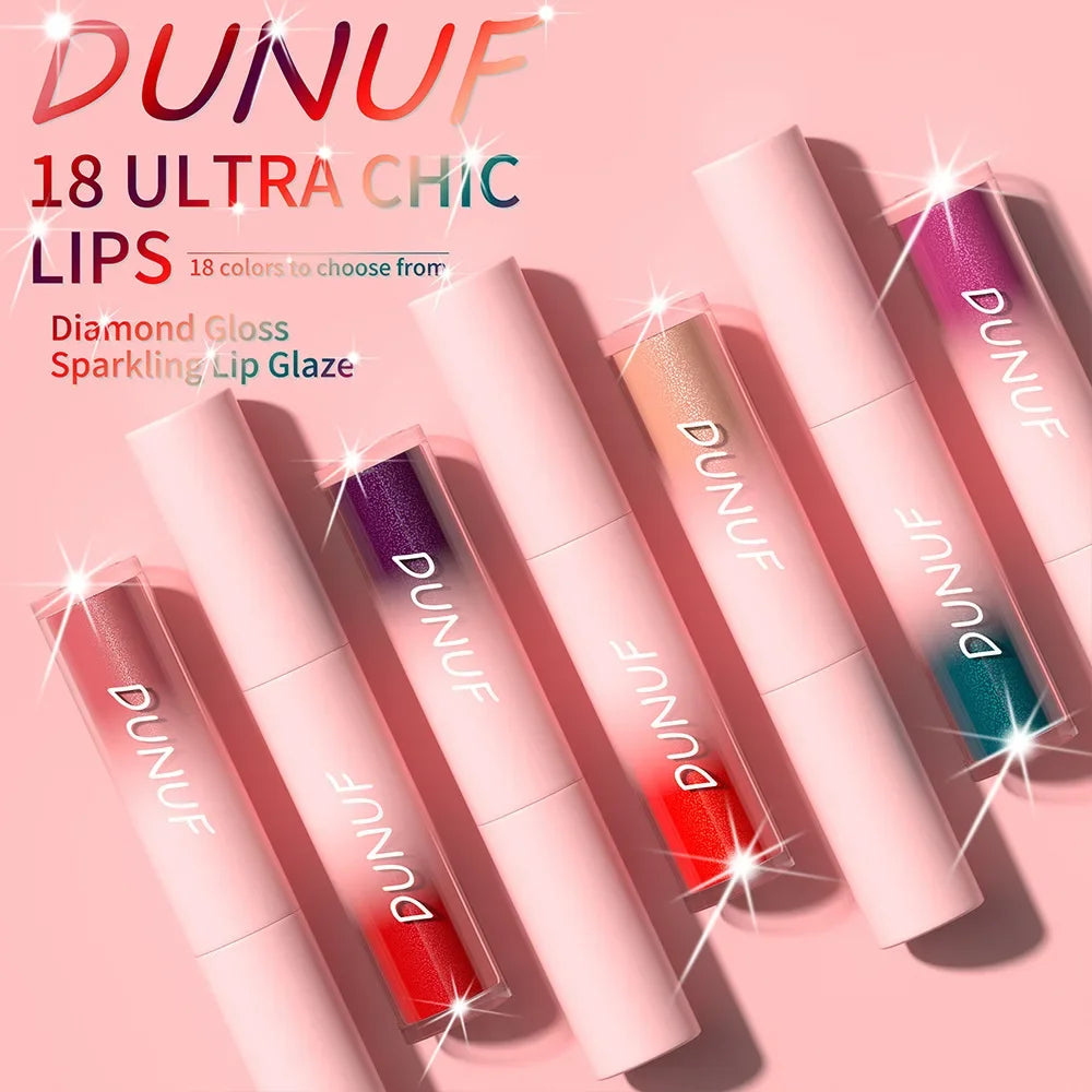 Diamond Glitter Liquid Lip Gloss – Long-Lasting, Waterproof, Non-Stick, Metallic Shine