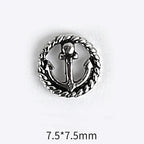 10pcs 3D Alloy Anchor Nail Charms – Gold & Silver Luxury Nail Decorations