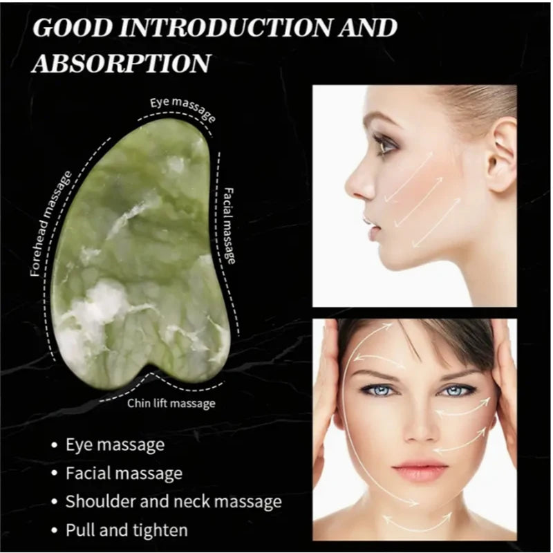 Jade Roller & Gua Sha Set – Anti-Aging Facial Massager