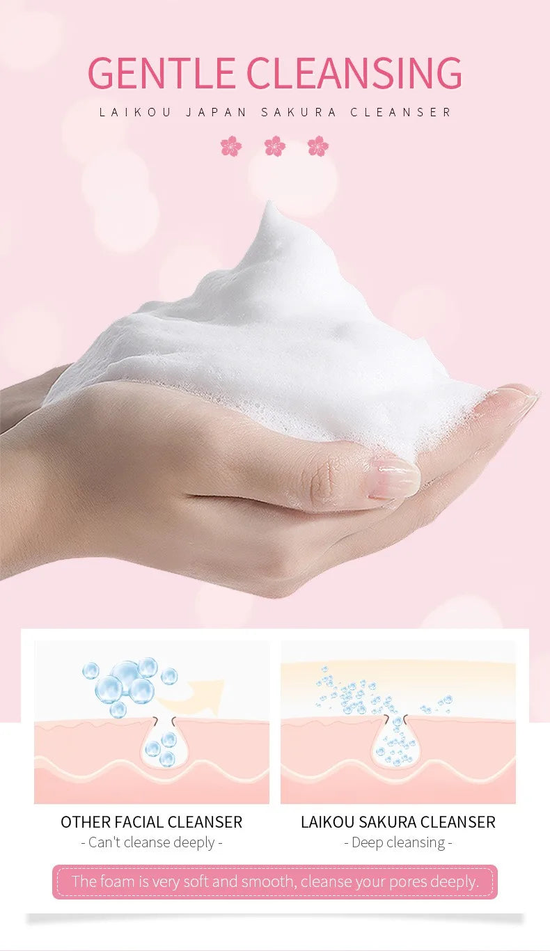 Sakura Rich Foam Face Wash – Deep Cleansing, Oil Control & Blackhead Removal