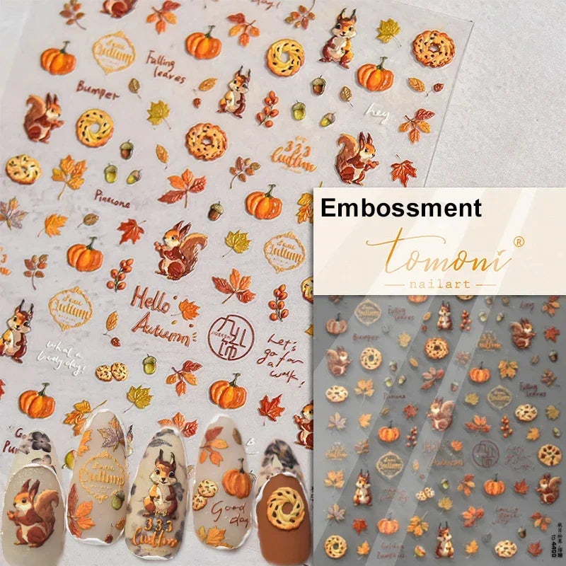 Sunflower & Autumn Harvest Nail Art Stickers