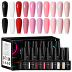 MEET ACROSS 12pcs Macaron Gel Nail Polish Set – UV Soak Off Manicure Kit