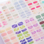 Dopamine Color 5-Sheet Nail Sticker Set – 80 Tips, 3D Foil & Line Full-Cover Wraps