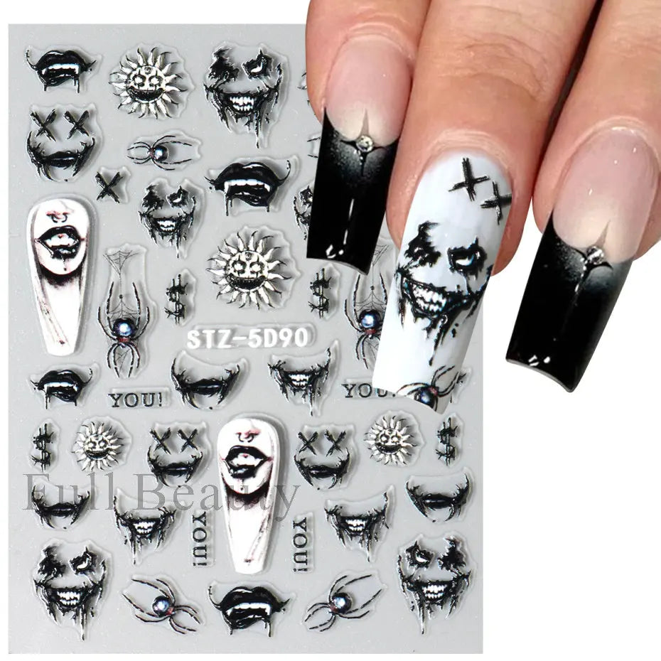 5D Crustacean & Insect Nail Art Stickers – Embossed Self-Adhesive Decals