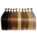 BHF Straight Flat Tip Human Hair Extensions – 1g/Strand, Keratin Fusion, Blonde & Brown