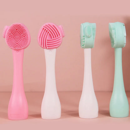 2-in-1 Silicone Facial Cleansing Brush – Mud Mask Remover & Makeup Scraper Tool