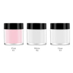 10g White Pink Clear Acrylic Powder – Professional Polymer for Carving, 3D Art, Dip & French Nail Extensions