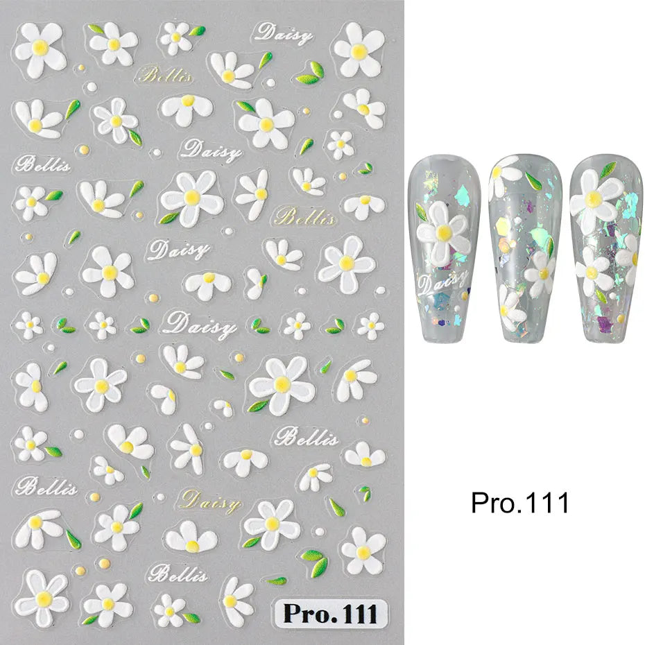 5D Crustacean & Insect Nail Art Stickers – Embossed Self-Adhesive Decals