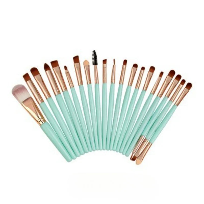 20-Piece Eye Brush Set – Complete Eyeshadow & Eyeliner Tools, Neutral Design