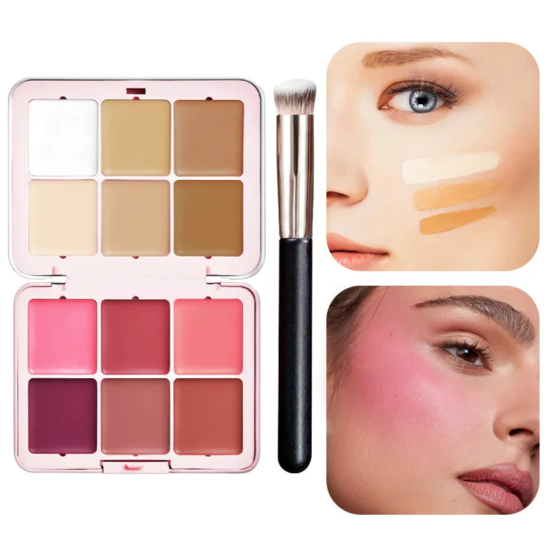 12-Color Concealer & Blush Brush Set – Blemish & Dark Circle Coverage