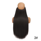 Fish Line Hair Extensions – Straight & Curly, 40/50/60cm, Daily Wear
