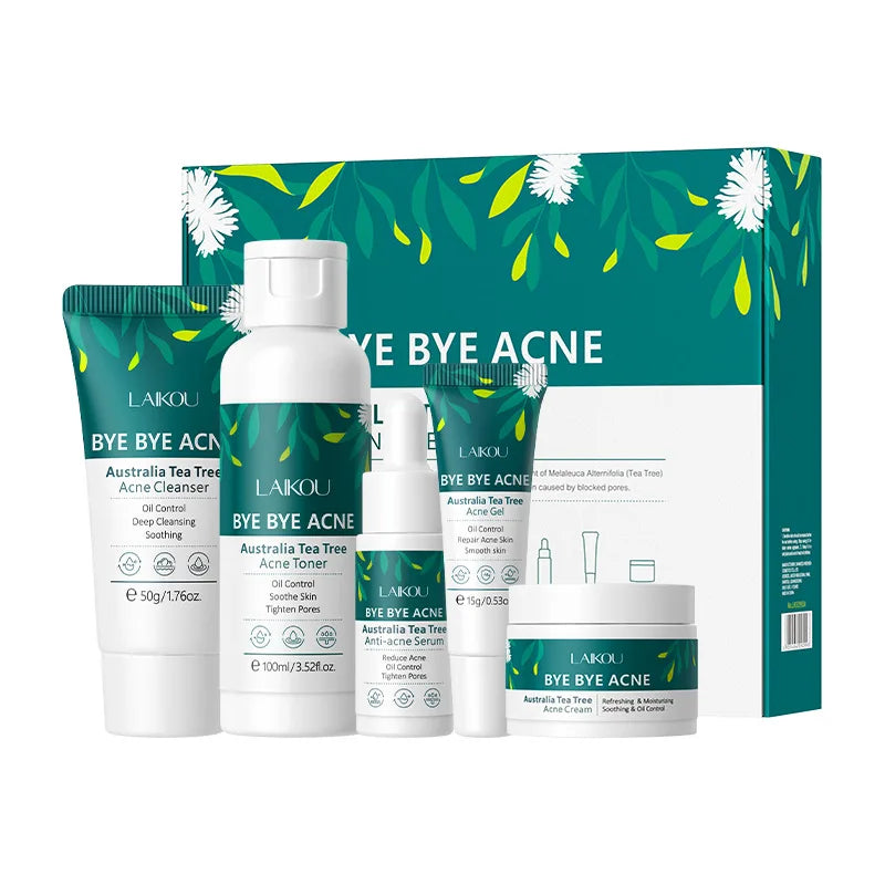 Tea Tree Skincare Kit – Complete 5-Step Facial Set with Cleanser, Toner, Serum, Gel & Cream