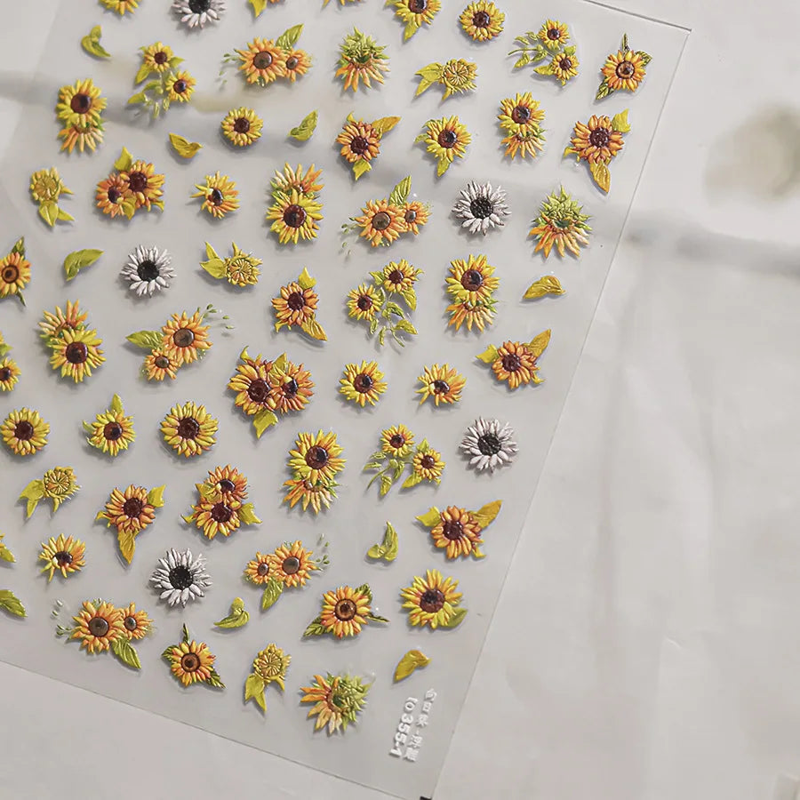 Sunflower & Autumn Harvest Nail Art Stickers