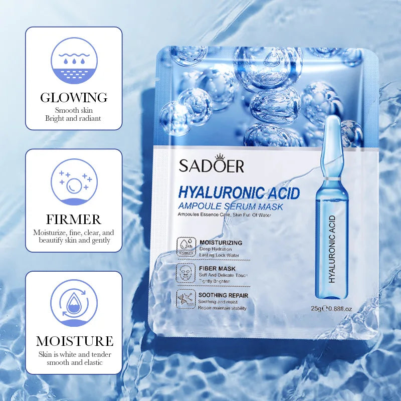 SAODER Hyaluronic Acid Facial Masks – Deep Hydration, Firming & Moisturizing Skincare Set
