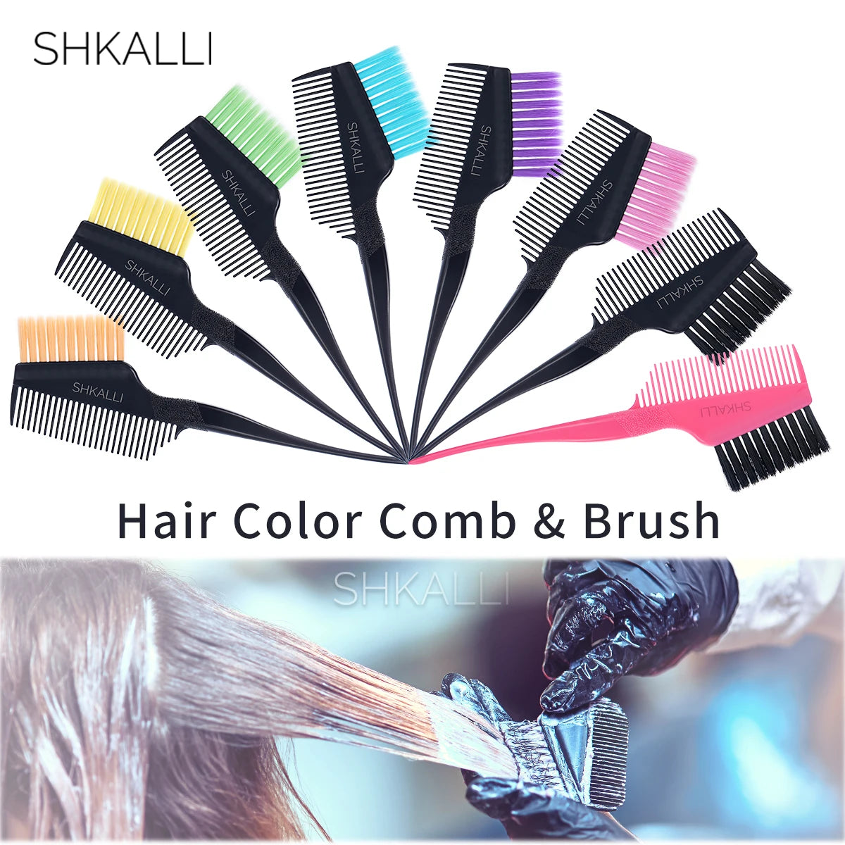 Professional Hair Color Comb & Brush – Ergonomic Hybrid Design for Bleaching, Highlights & Salon or Home Use