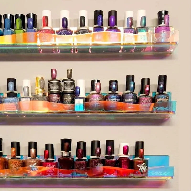 Wall-Mounted Acrylic Display Rack – 2/4pcs for Nail Polish or Vinyl Records