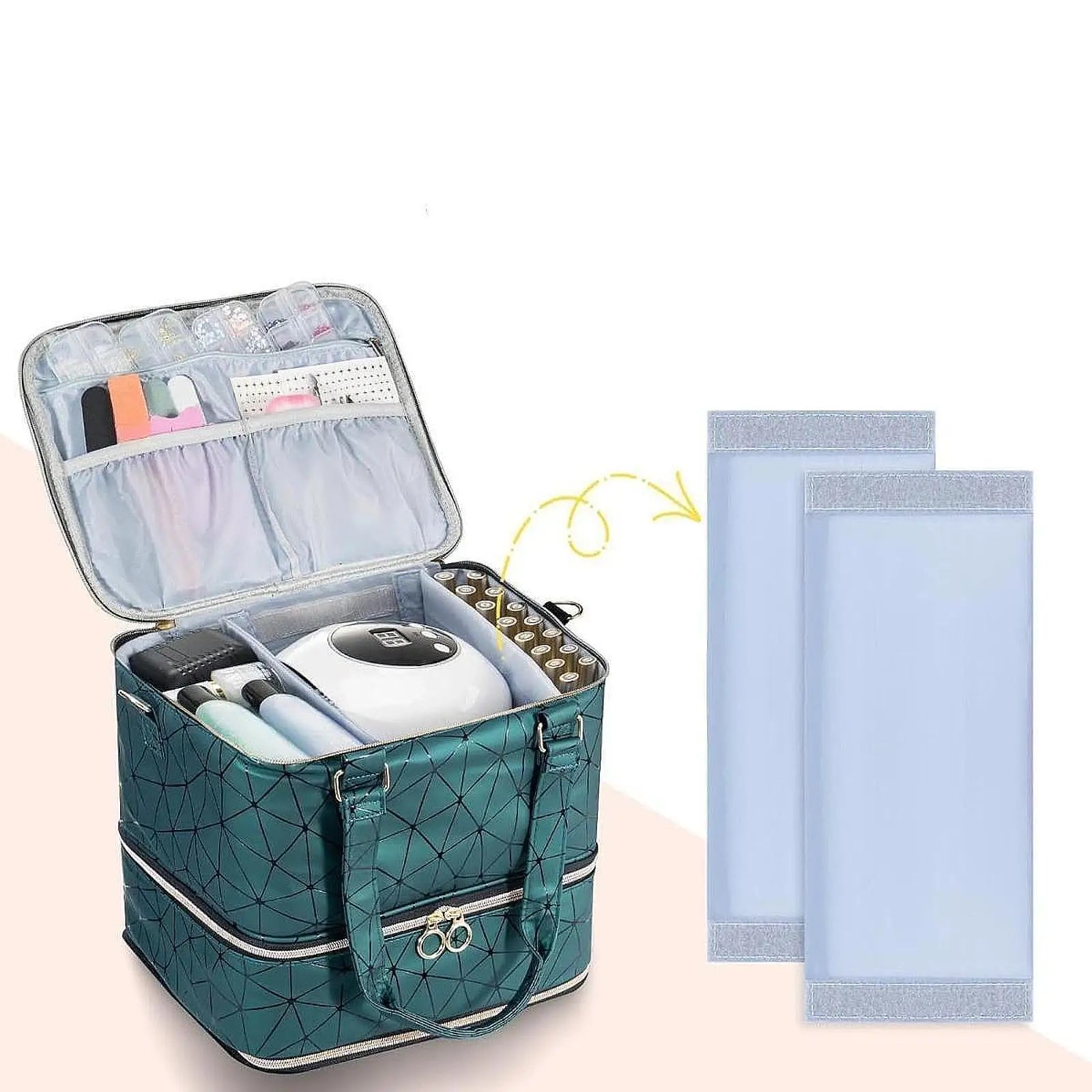 3-Layer Nail Polish Organizer Bag – Holds 84 Bottles