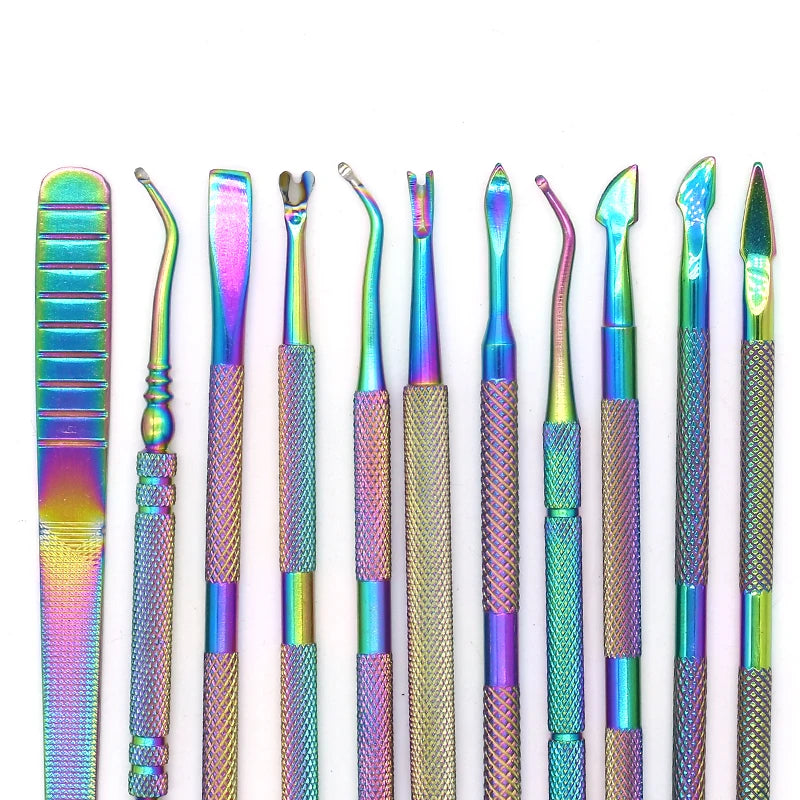 1pc Stainless Steel Dead Skin Remover – Double-Ended Cuticle Pusher & Nail Art Cleaner Tool