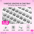 WOSHEER Natural Cluster Lashes – Volume Mixed Eyelash Extensions