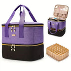 Double Layer Nail Polish Organizer Bag – Large Portable Carrying Case