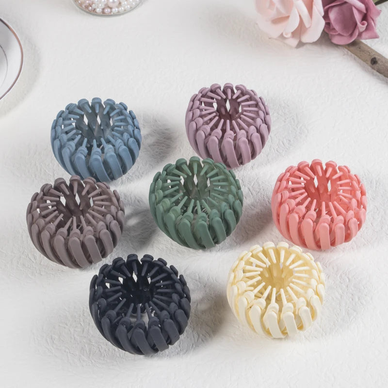 1PC/4PCS/7PCS Fashion Matte Bird Nest Hair Claw Clips – Stylish Ponytail Hair Accessories for Women & Girls