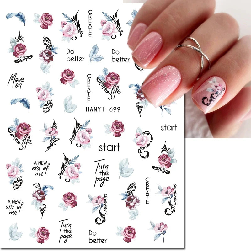 3D Floral & Butterfly Nail Art Stickers