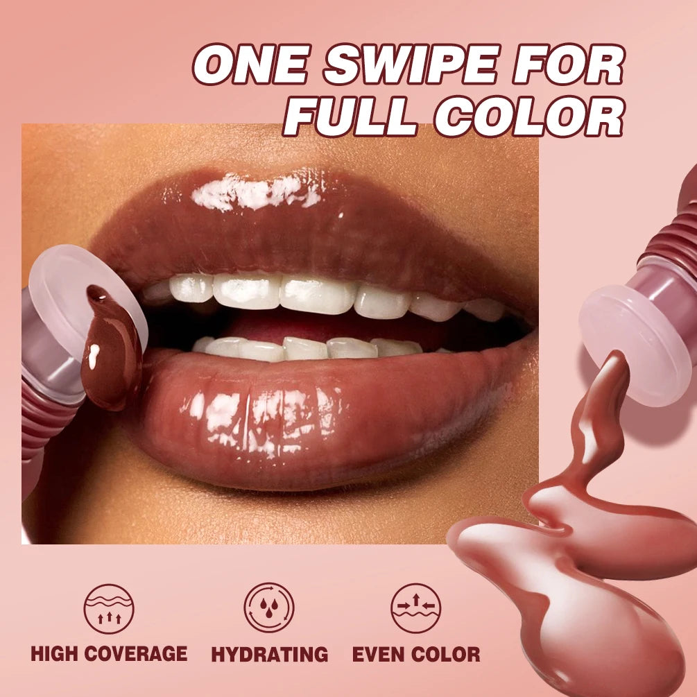 Nude Brown Plumping Lip Gloss – Moisturizing & Tinted, 12g