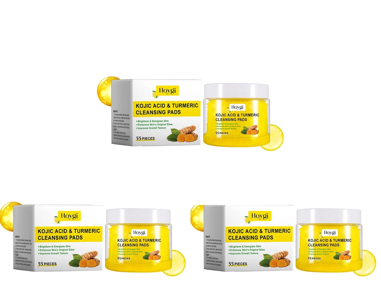 Turmeric Cleansing Pads – Exfoliating Makeup Remover & Pore Refining Face Sponge