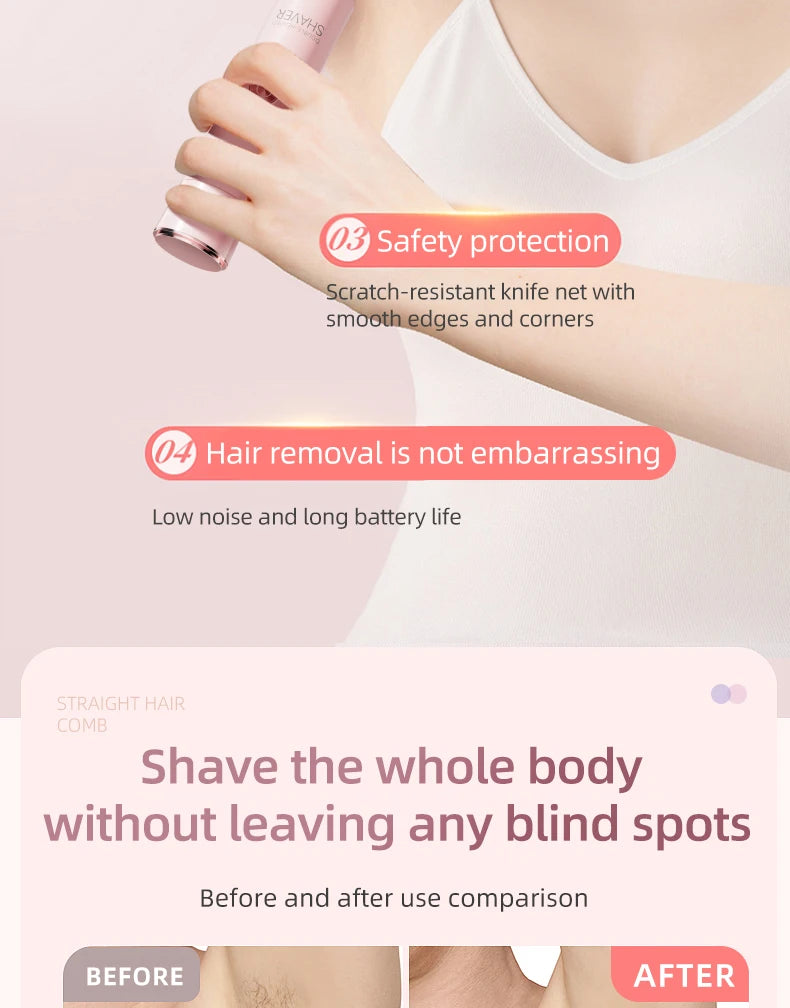 Double-Head Electric Epilator – Rechargeable Painless Hair Remover for Women