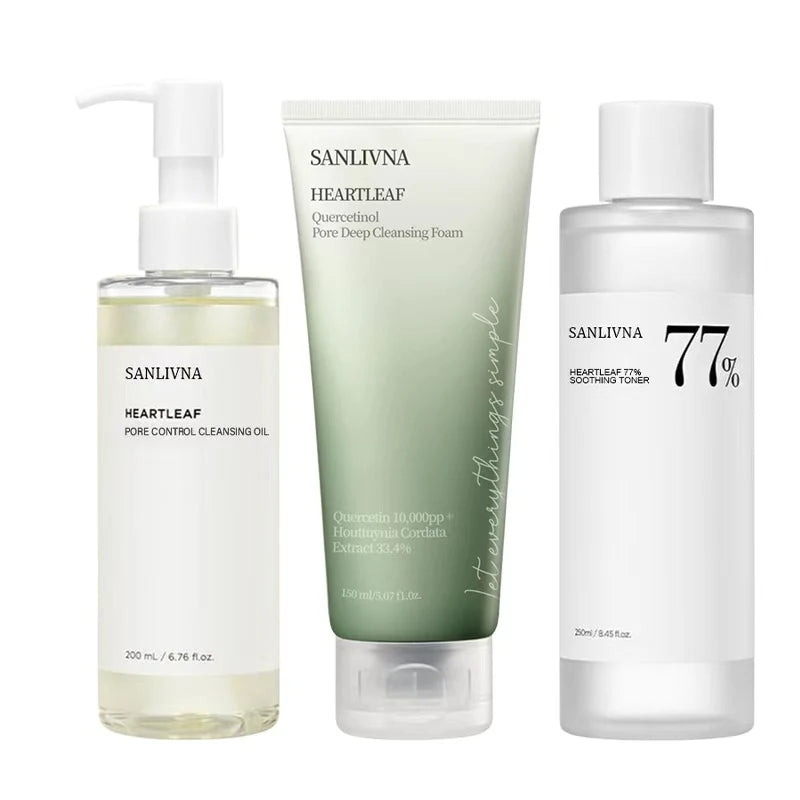 Sanlivna Heartleaf 3-Piece Skincare Set – Soothing Cleanser & Pore Care
