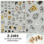 5D Cute Animal Nail Stickers – Cat & Dog Graffiti Decals