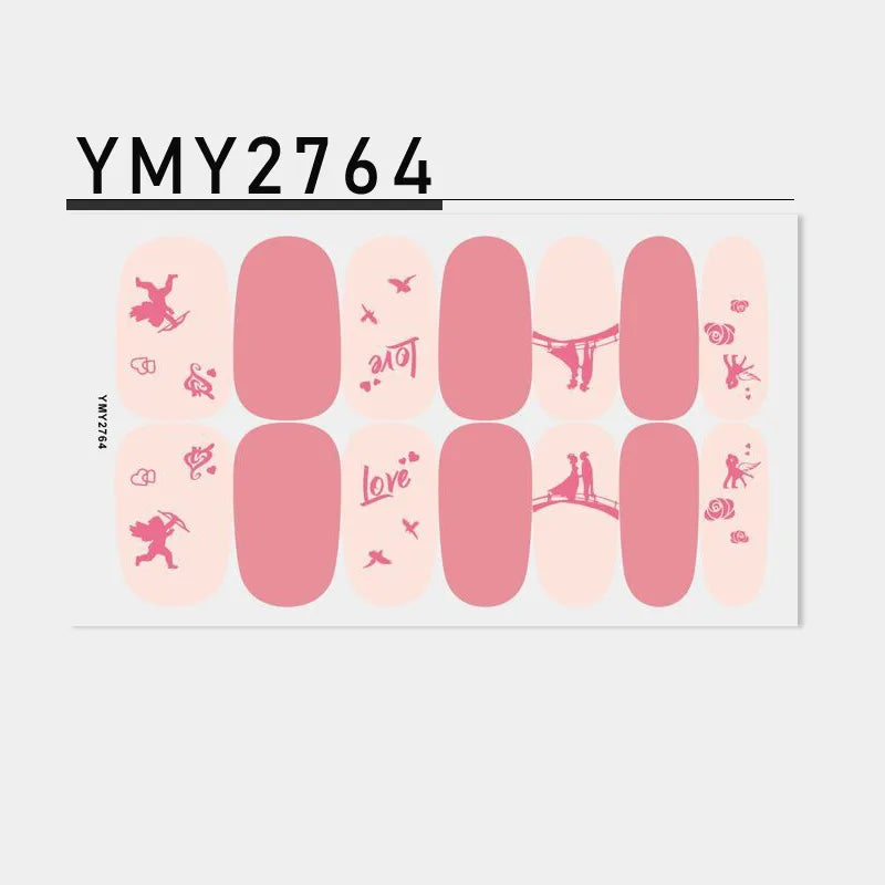 Pink Self-Adhesive Nail Sticker Strips – Foil Nail Art Set