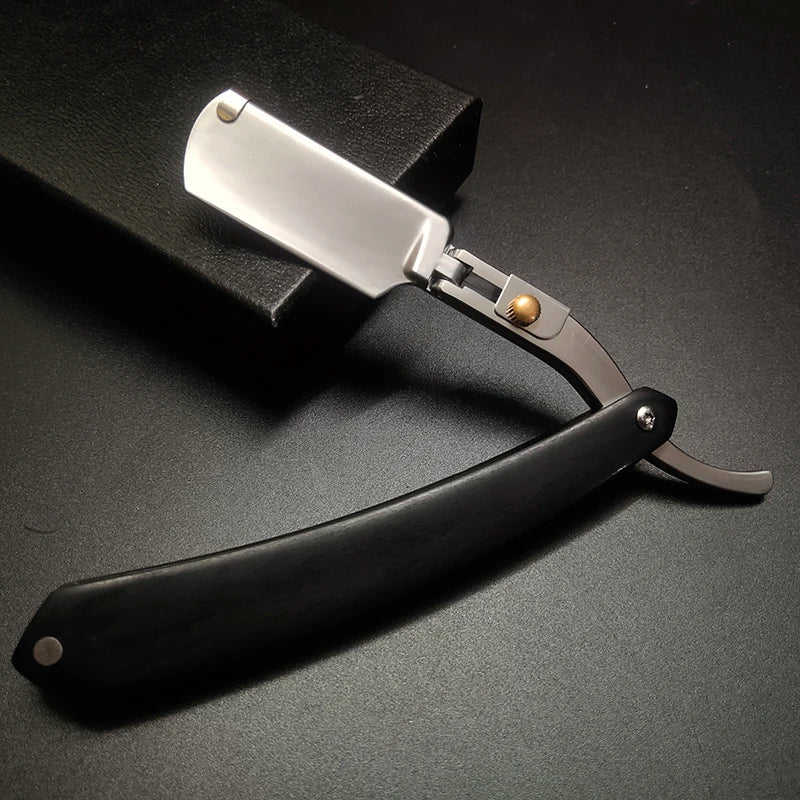 2-Color Wood Handle Shaving Razor – Professional Barber & Eyebrow Razor for Men